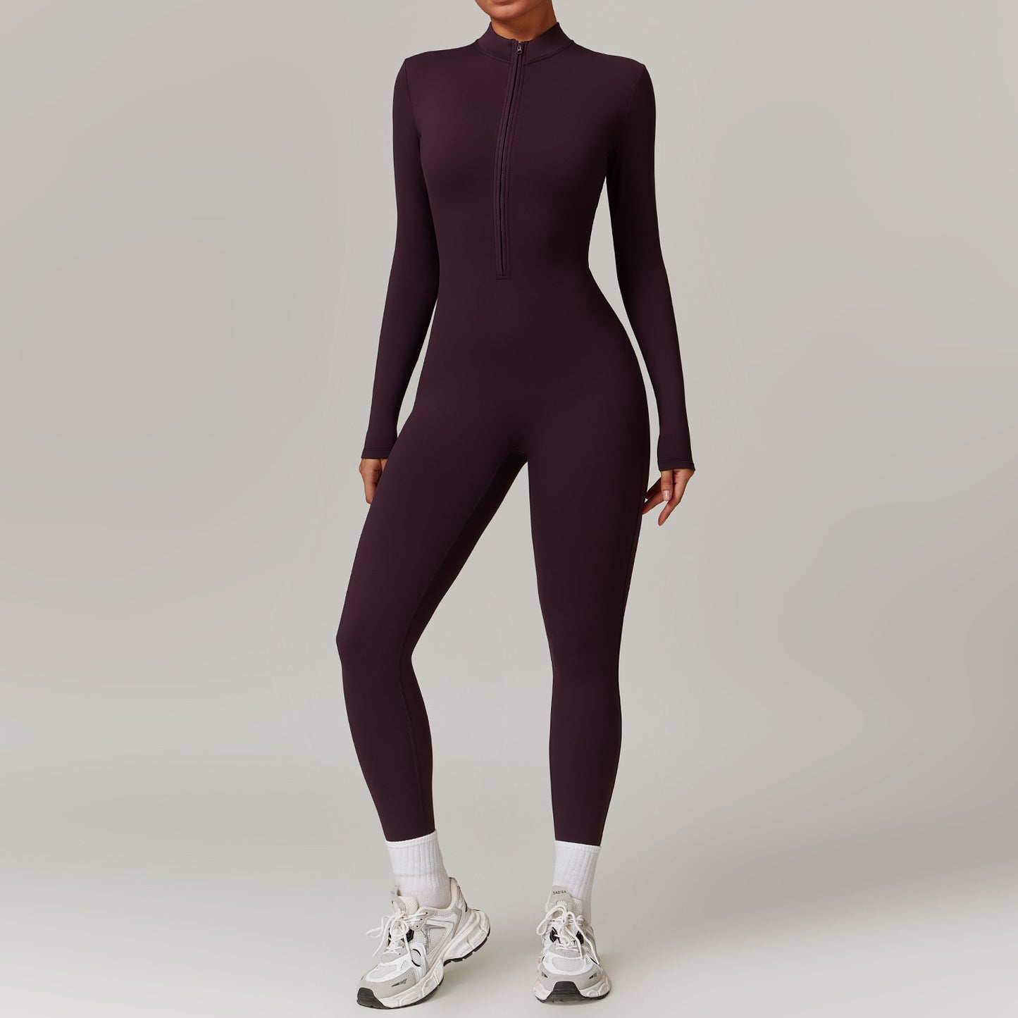 Warm Zipper Jumpsuit – Yoga & Fitness Bodysuit | Honeybee77