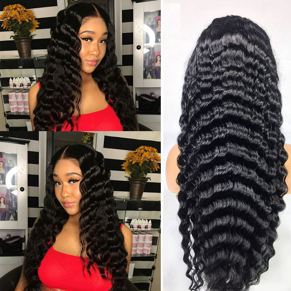 Deep Wave Human Hair Lace Frontal Wigs | Honeybee77